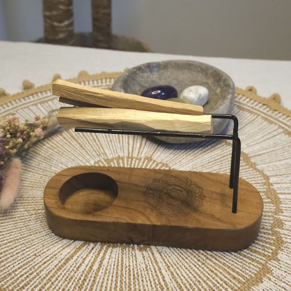 Quemador Palo Santo Pequeño - Madera de Teca - Diseño Mandala