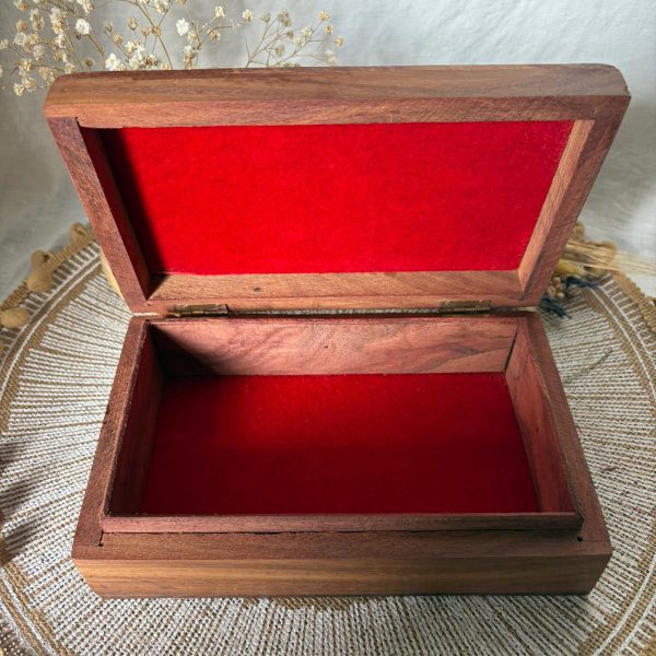 Joyero Madera Flores 20 x 13 cm - Imagen 2