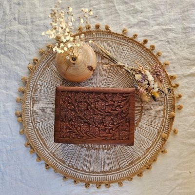 Joyero Madera Flores 18 x 15 cm