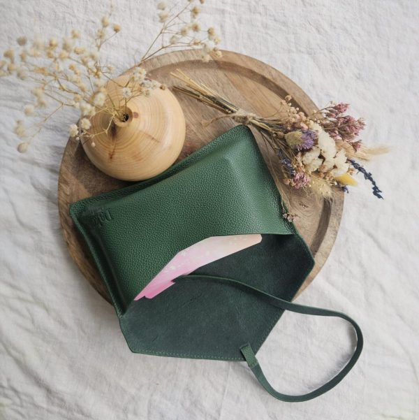 Pochette verde para oráculos o tarot - Imagen 3