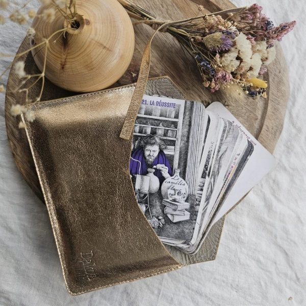 Pochette dorade para oráculos o tarot - Imagen 2