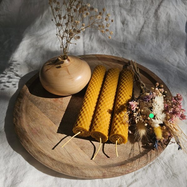 Vela de miel 15 cm x 3 cm Pack de 3