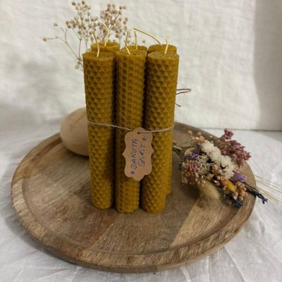 Vela de miel 15 cm x 3,5 cm Pack de 6