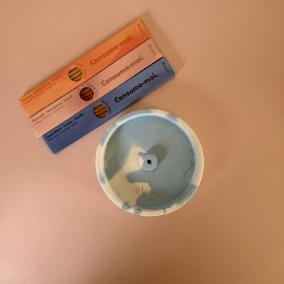 Porta-incienso Bloom - azul
