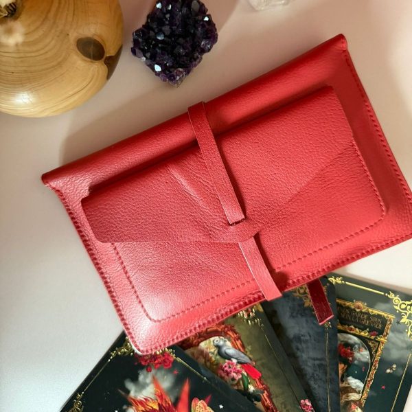 Pochette rojo para oráculos o tarot - Imagen 2