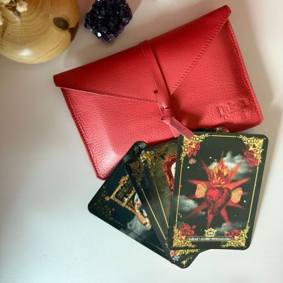 Pochette rojo para oráculos o tarot