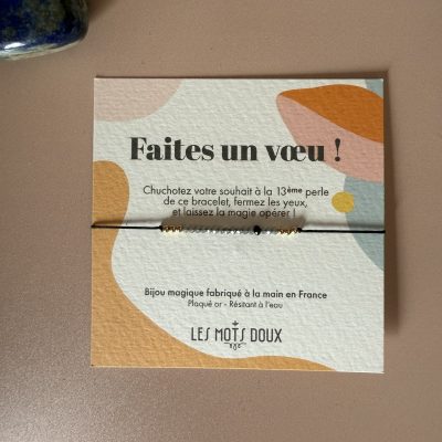 Pulsera Pide un deseo - gris. LES MOTS DOUX