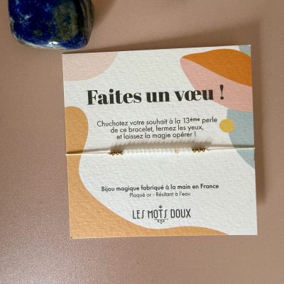 Pulsera Pide un deseo - blanco. LES MOTS DOUX