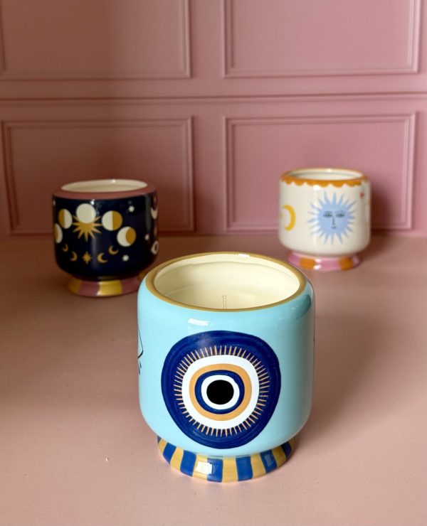 Vela Aromática pintado a mano "Eye"