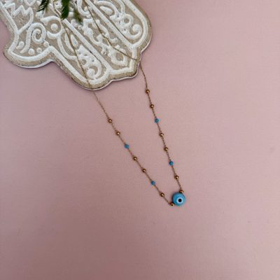 Collar ojo turco turquesa
