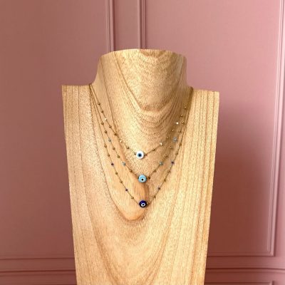 Collar ojo turco blanco