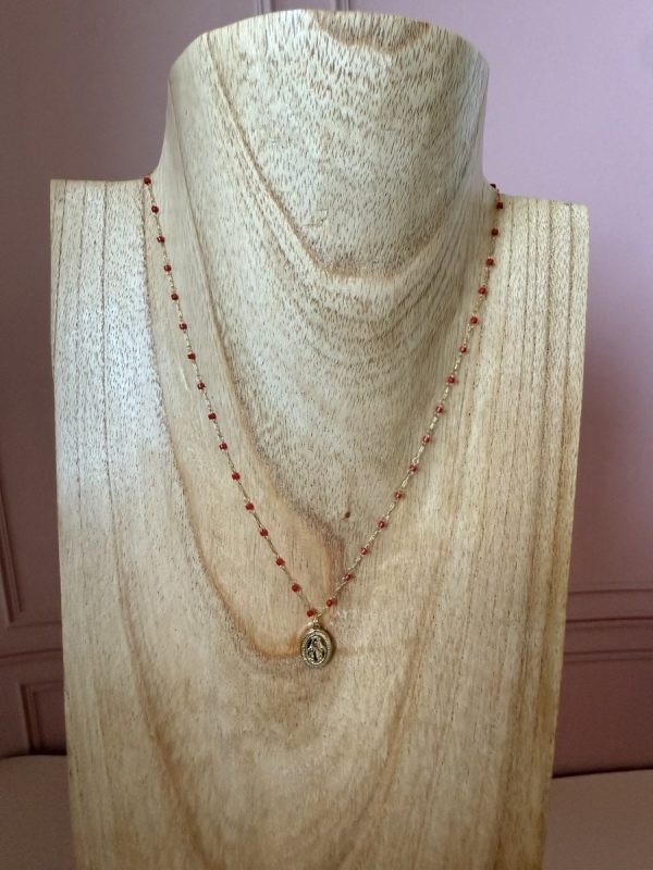 Collar Virgen María Rojo