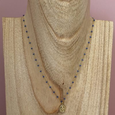 Collar Virgen María Azul marino