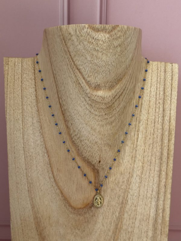 Collar Virgen María Azul marino