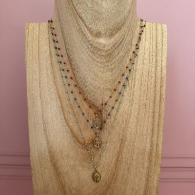 Collar Virgen María turquesa