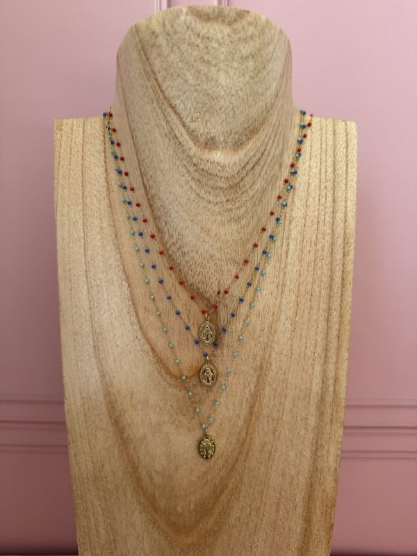 Collar Virgen María turquesa