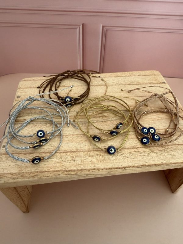 Pulsera Macramé Chocolate — Ojo Protector - Imagen 2