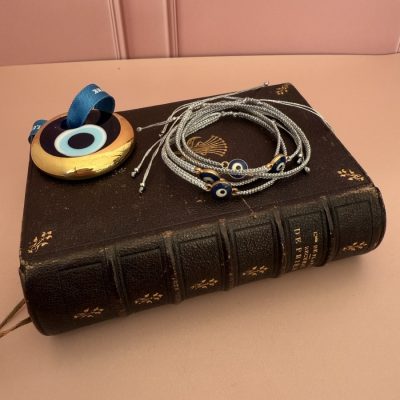 Pulsera Macramé Plata — Ojo Protector